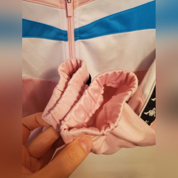 Kappa Authentic Football Esta Track Cropped Jacket Pink White Blue. L. Y2K. - Picture 6 of 12